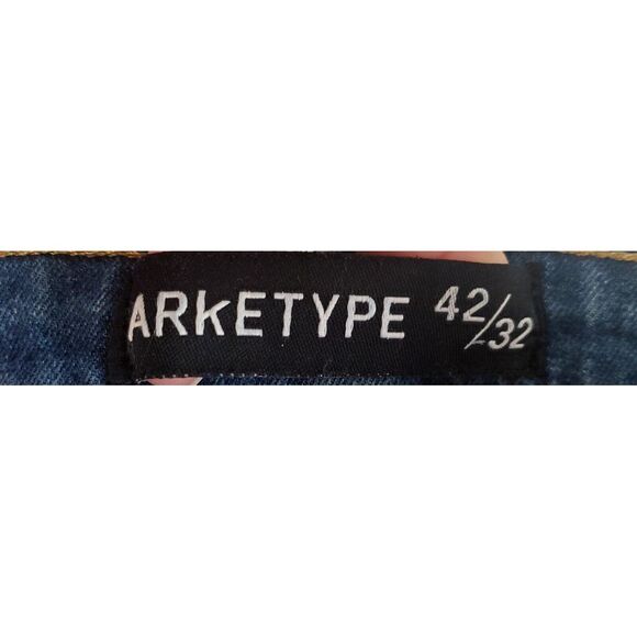 ARKETYPE Jeans Red Racing Stripe Sides 42X32 Men's Distressed 28" Selvege Hems - Picture 13 of 15